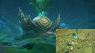 The tree's relative location in Sumeru (Image via miHoYo)